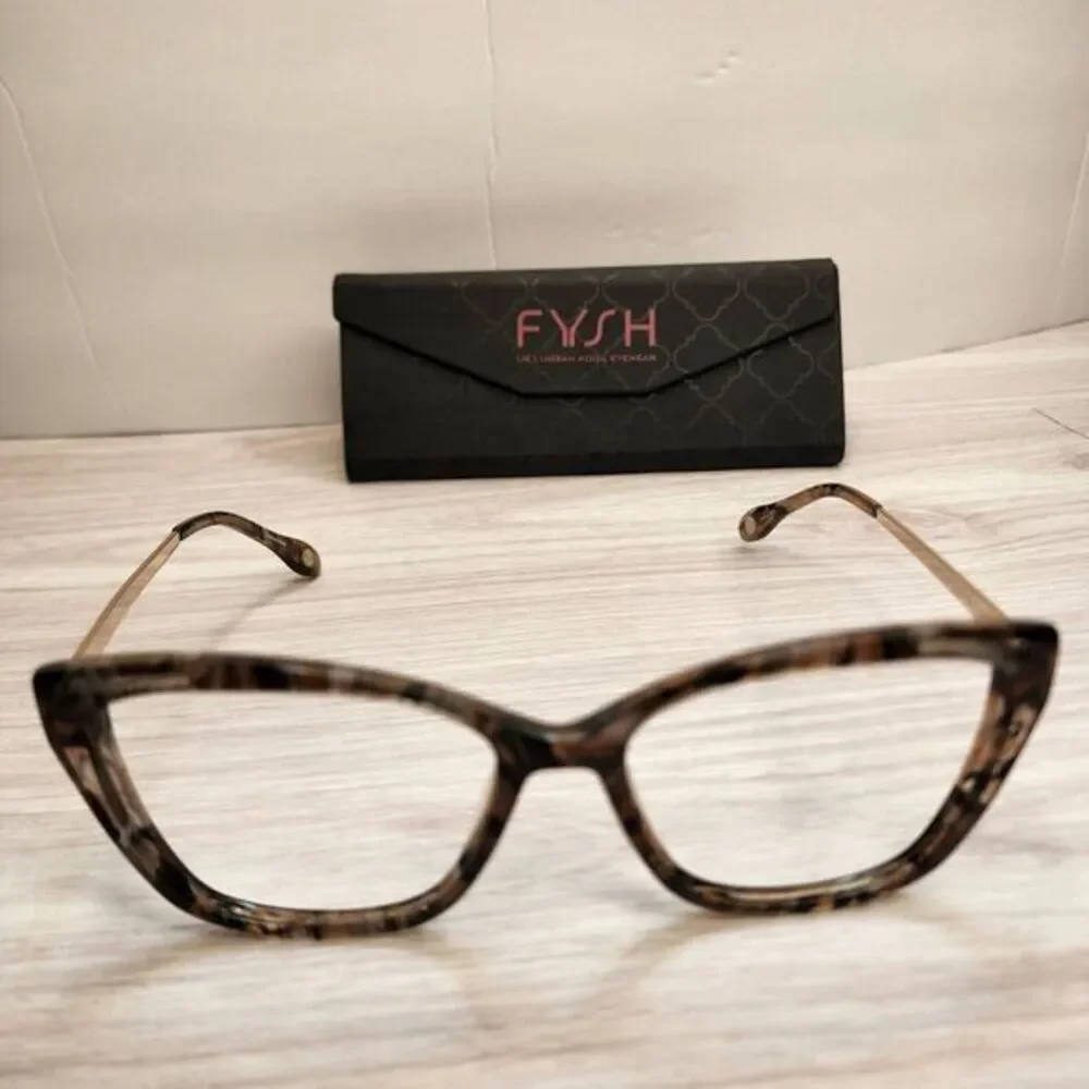 Fysh 2084 Glasses Frames Cat Eyes Brown Gradient With Case FRAMES‎ ONLY UK Urban